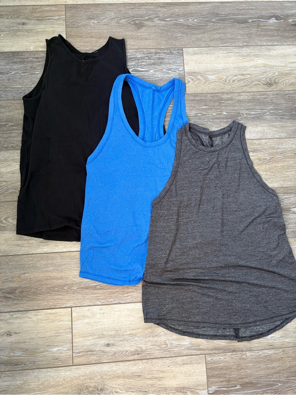 Lululemon Tank Top bundle - Black, Blue, Charcoal all size 6